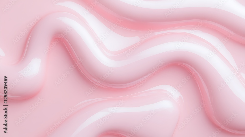 Poster smooth pink fluid texture with glossy wavy lines creating a stylish background for artistic designs