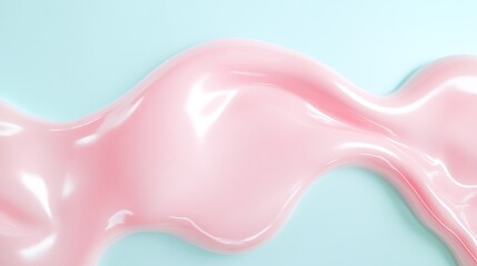 Smooth Pink Liquid Wave on Subtle Blue Background for Abstract Art and Design Applications