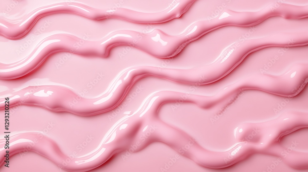 Poster smooth waves of soft pink creamy texture for artistic background or cosmetic product display