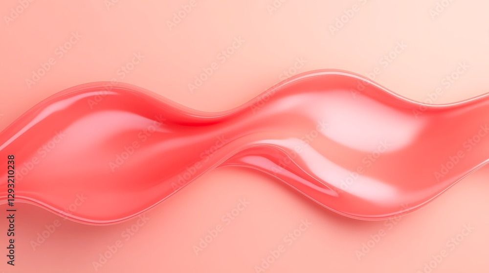 Poster smooth waves of soft pink liquid flow gracefully over a pale background creating an elegant visual t