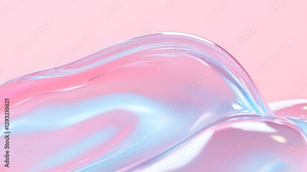 Poster soft and smooth colorful gel texture on pastel pink background for abstract artistic designs and com
