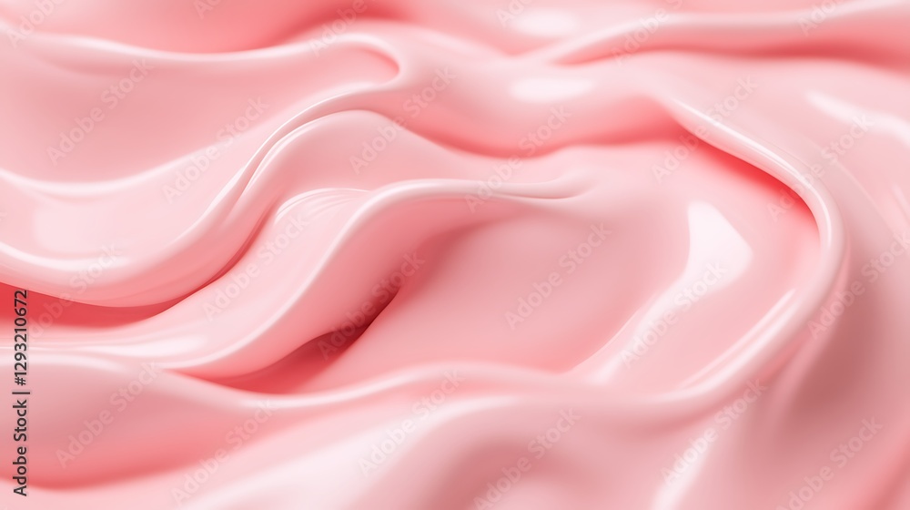 Poster Soft and Smooth Pink Satin Fabric Surface with Gentle Waves and Delicate Texture for Elegant Background Design