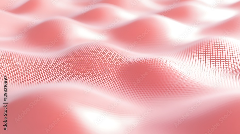 Poster soft and smooth pink surface with wavy patterns and small dots for creative backgrounds and textures