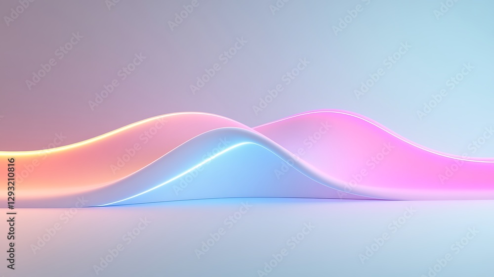 Aufkleber soft colorful waves of light with elegant gradients in a serene and modern background aesthetic