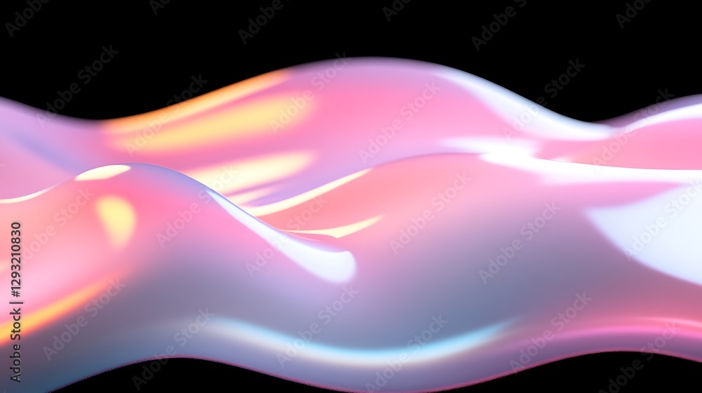 Poster soft colorful waves of liquid light creating dreamy and ethereal background for digital art and desi