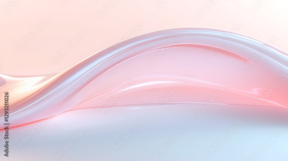 Poster soft curved waves with subtle gradient and gentle light reflections on a smooth surface