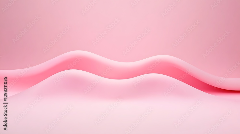 Aufkleber soft curves and flowing lines on a pink background for modern minimalist design projects