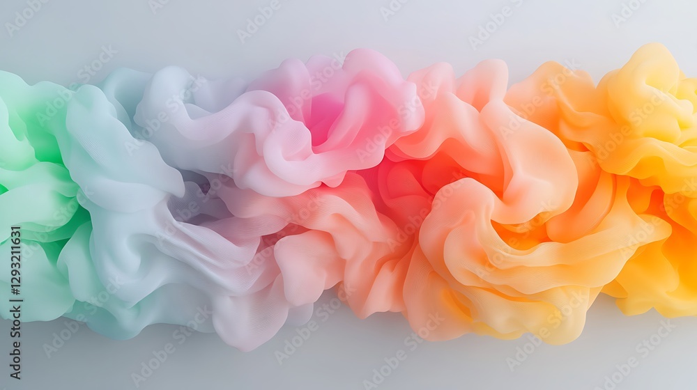 Poster soft flowing textures in pastel colors with a dreamy and ethereal quality for abstract backgrounds
