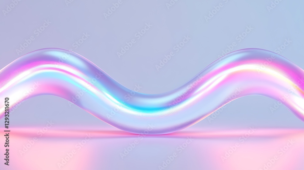 Poster soft flowing wave in pastel colors with glossy finish for abstract art and background design