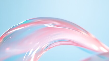 Soft Flowing Wave of Colorful Transparent Material with Blue Background for Abstract Art and Design