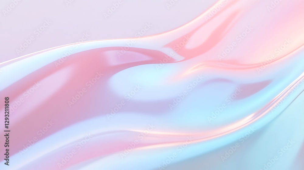 Aufkleber soft flowing waves of pastel colors creating a dreamy and fluid abstract background for modern desig