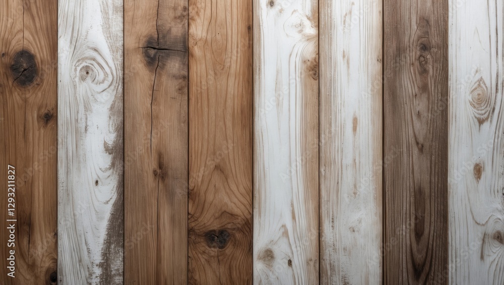 Poster textured wooden planks in a mix of white and natural hues creating a warm rustic background for desi