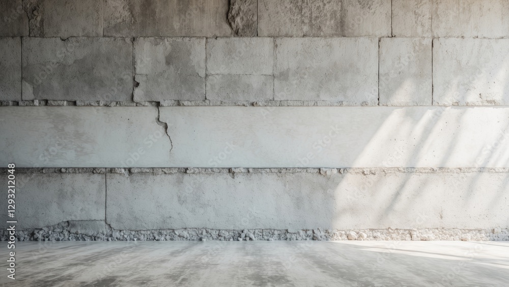 Poster textured raw concrete wall background ideal for presentations and web templates with ample space for
