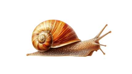 Closeup of a snail with an exceptionally long tail navigating the natural world
