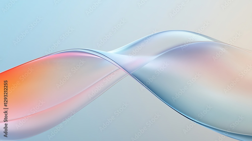 Poster soft fluid waves with gentle gradient in pastel color palette for abstract background design use