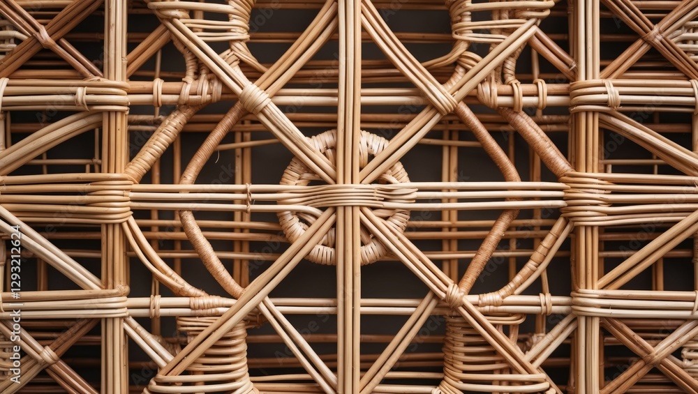 Aufkleber intricate rattan weaving patterns showcasing traditional wicker design and craftsmanship