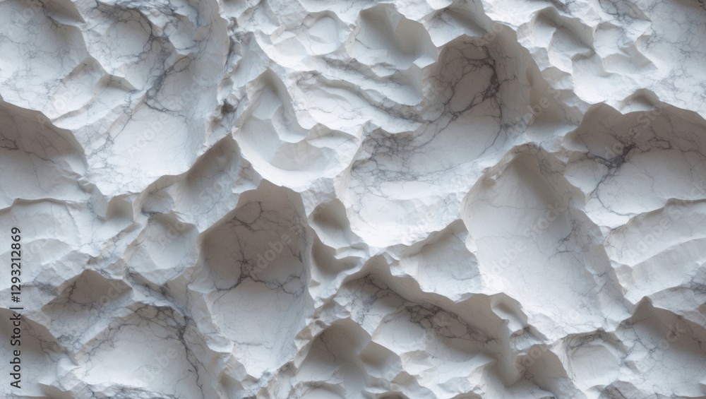 Poster white marble texture featuring intricate wrinkled patterns and subtle veining for elegant background