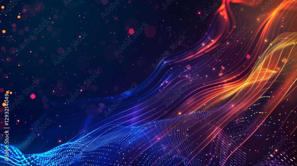 Poster digital data flow and infographic background. abstract background with dots and lines. digital tech.