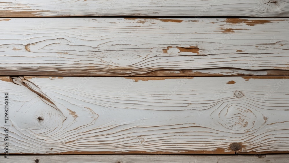 Poster weathered white wooden planks with intricate grain patterns and texture suitable for backgrounds and