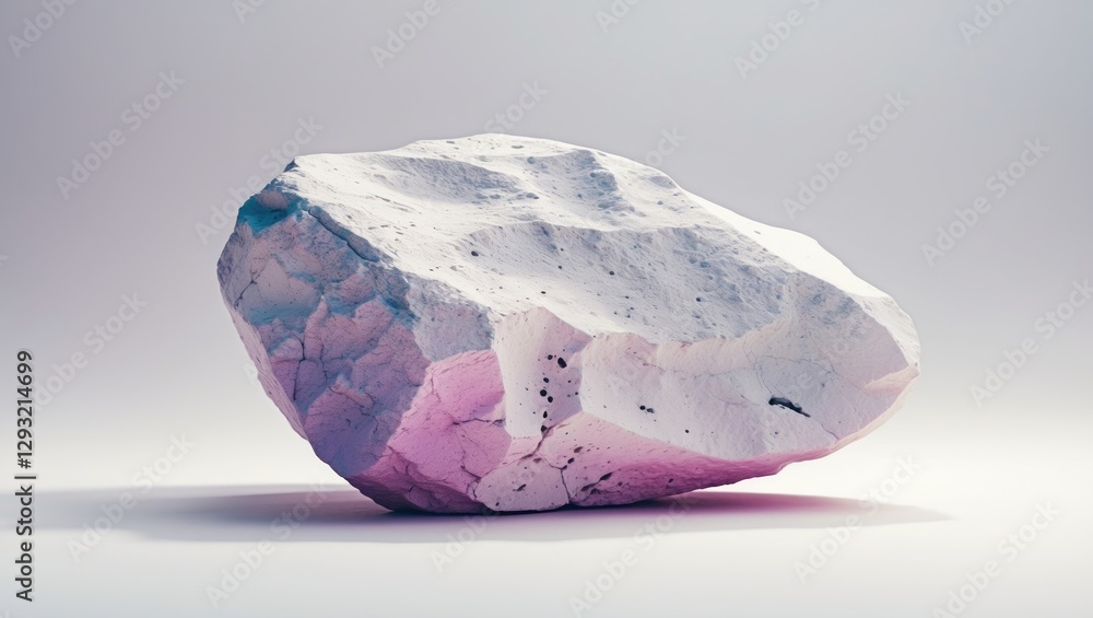 Poster colorful textured stone rock isolated on white background showcasing unique surface patterns and gra