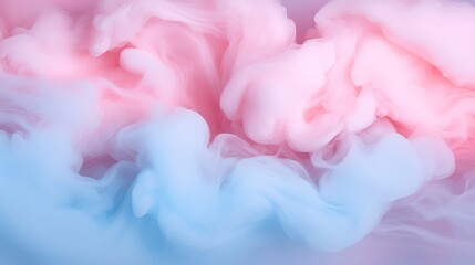 Fototapeta premium Soft Pastel Smoke Swirls in Pink and Blue Hues Creating a Dreamy Ethereal Background for Creative Projects