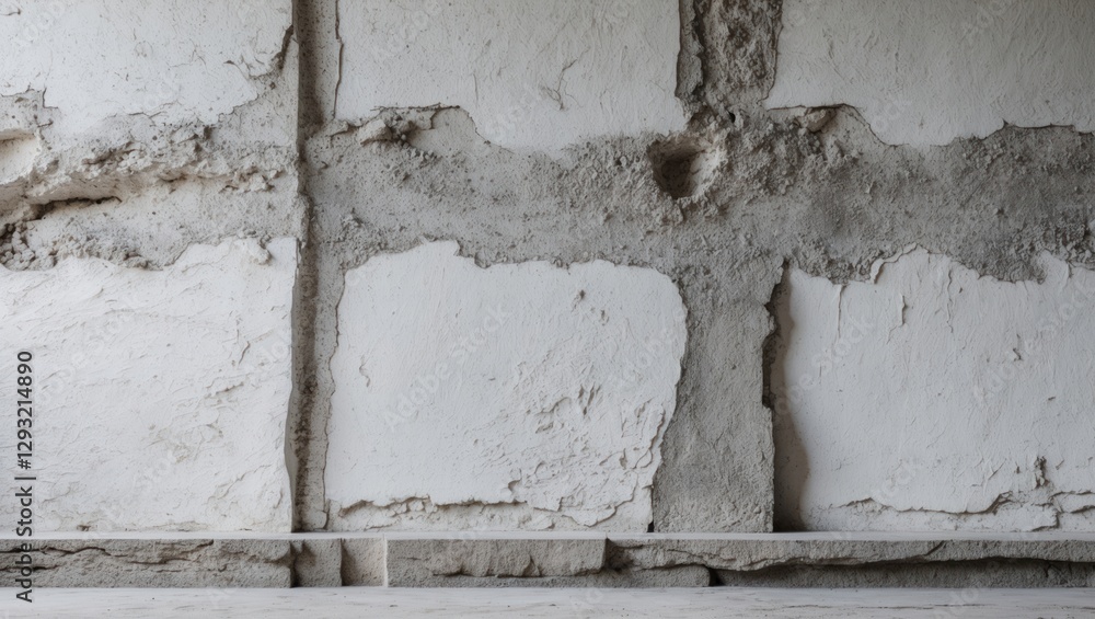 Poster white textured cement wall background with rustic details showcasing an aged and weathered surface i