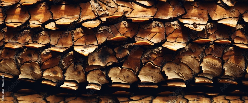 Poster textured pine bark background in warm brown tones showcasing natural patterns and abstract design el