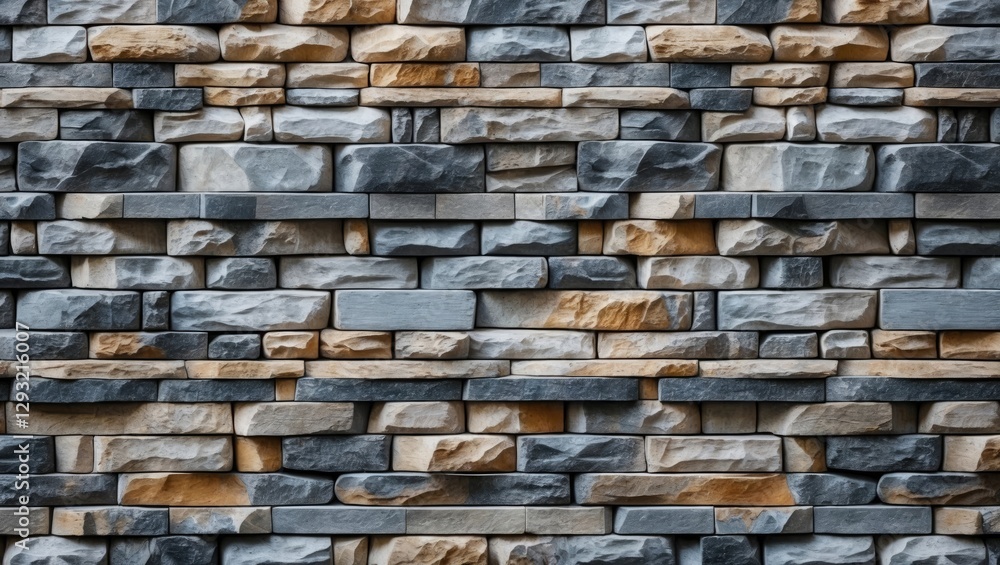 Poster textured stone wall pattern featuring a blend of grey and beige tones creating an architectural back