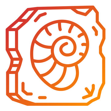 orange fossil in stone clip art preview