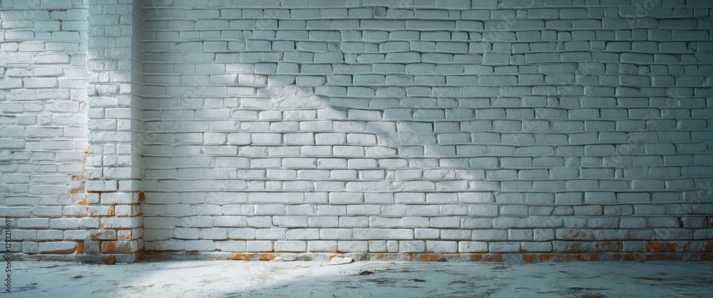 Canvas Prints white brick wall with textured surface and soft lighting highlights showcasing rustic charm and worn