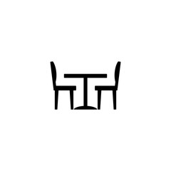 Fototapeta premium Kitchen table with chairs icon isolated on white background