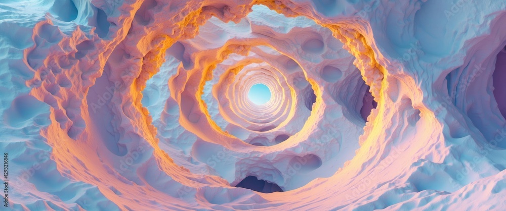 Canvas Prints abstract spiral tunnel with soft pastel hues creating a dreamy, ethereal vibe for backgrounds and ar