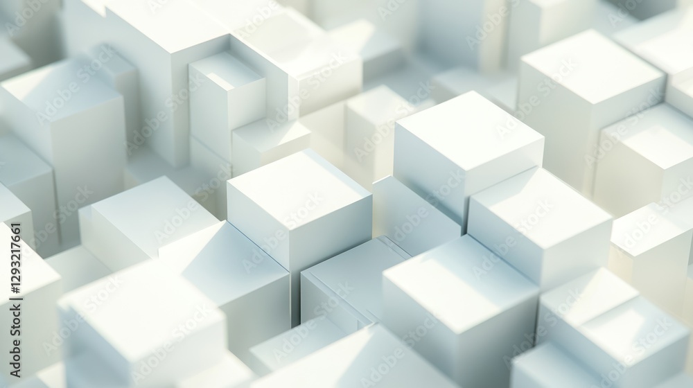 Poster white cubes abstract background texture