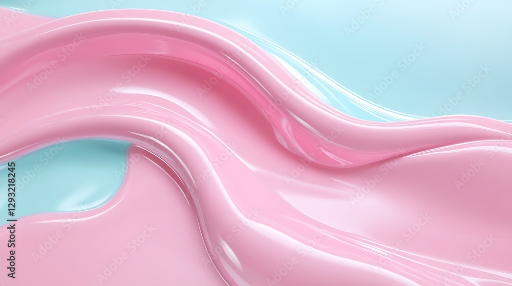 Poster soft pink and light blue fluid abstract background with smooth curves and elegant flowing texture