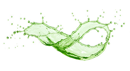 Aloe vera gel, aloevera juice splash isolated on white