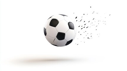 Naklejka premium Dynamic Soccer Ball in Motion Against White Background