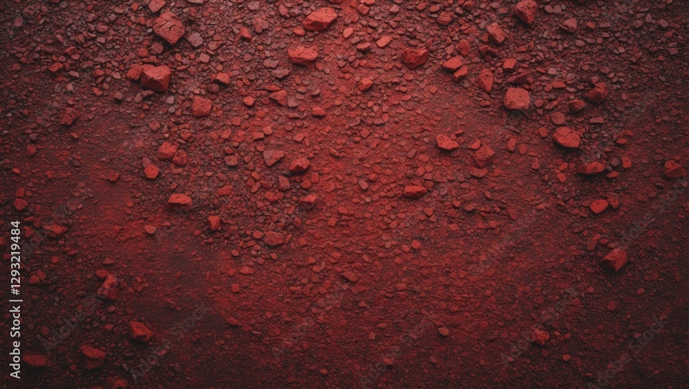 Poster red textured gravel surface with a rough, grainy appearance suitable for backgrounds and design elem