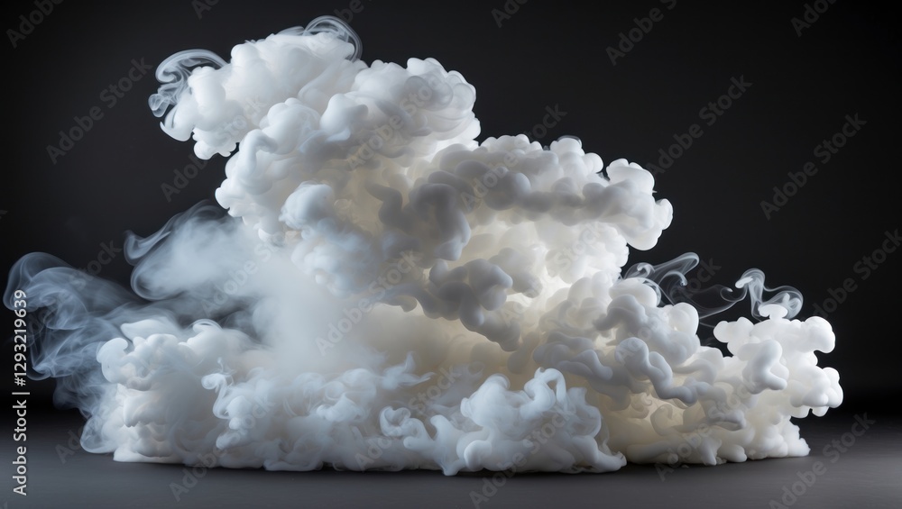 Poster white smoke billowing in artistic patterns against a dark background creating a dramatic and etherea