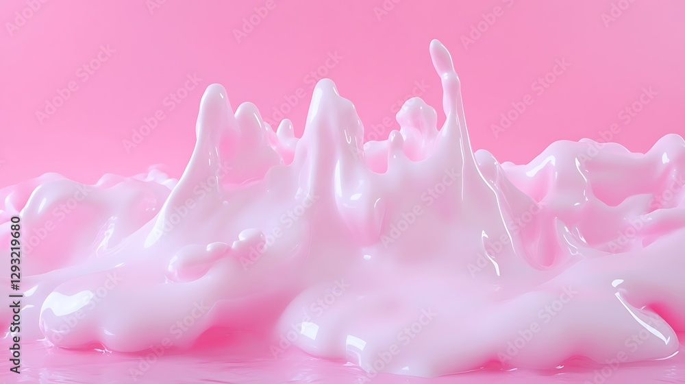 Poster soft pink creamy texture with dynamic waves and foam in elegant background for creative projects