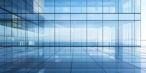 Fototapeta premium Modern Glass Office Building Interior View