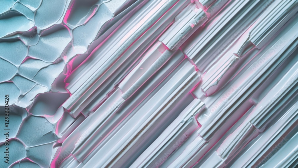 Poster textured white plastic panel surface with striped patterns and soft lighting effects creating an abs