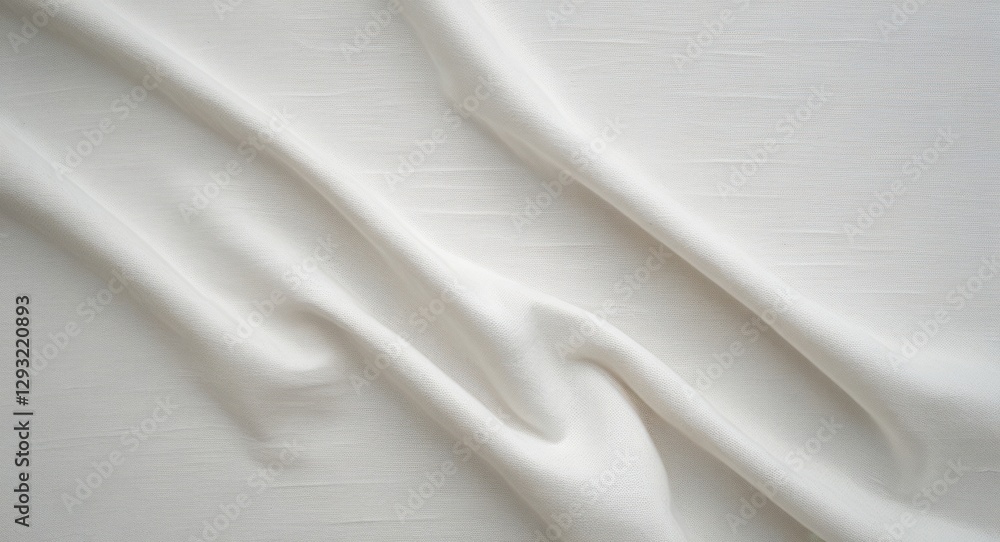 Poster elegant white canvas texture with soft folds creating a smooth, serene background ideal for design a