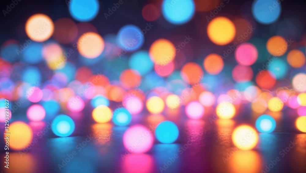 Aufkleber colorful bokeh lights background with blurred glowing orbs creating an abstract festive atmosphere i