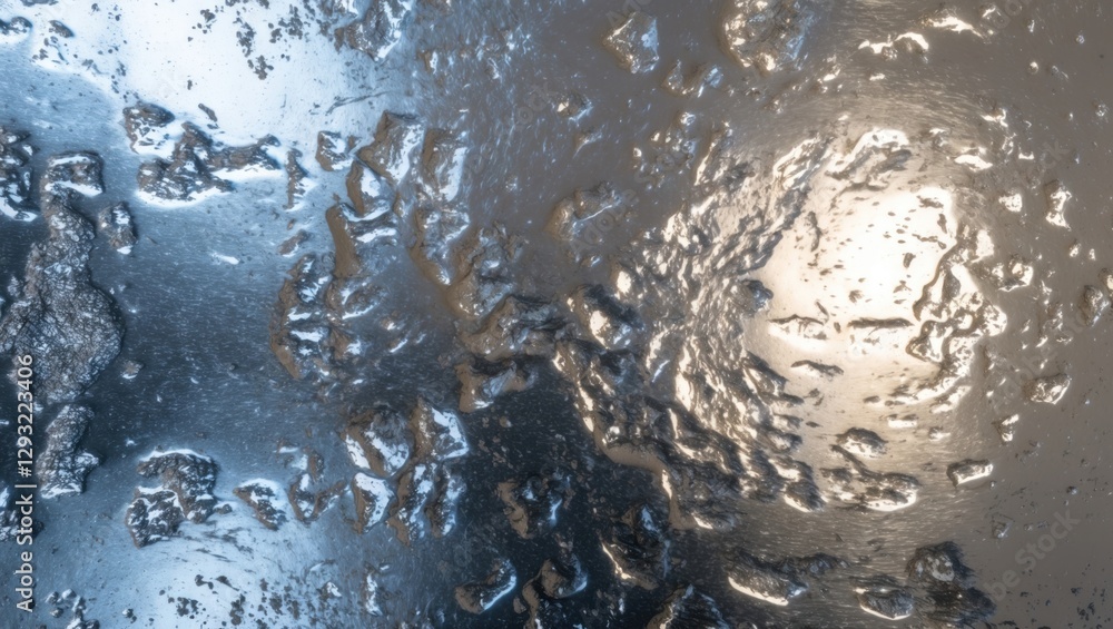 Poster abstract aluminum surface with white reflections showcasing texture and depth for artistic backgroun