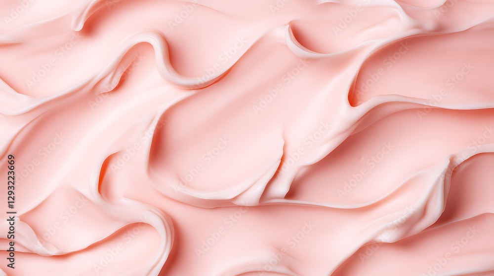 Poster soft pink wave texture of smooth cream skin or fabric for abstract background design use