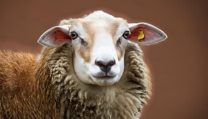 Beautiful WhiteFaced Brown Sheep in a Pastoral Landscape, Caught in Soft Evening Light, Basking in Rustic Serenity