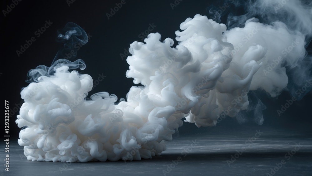 Poster white smoke billowing from a source against a dark background creating an ethereal and dramatic visu