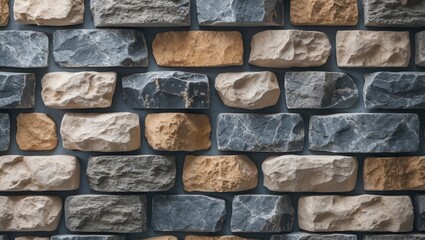 Natural stone wall texture for interior design and architectural decoration showcasing earthy tones and unique patterns.