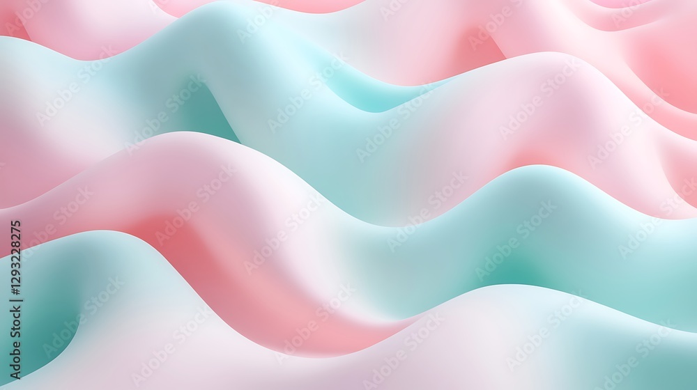 Aufkleber soft swirling waves with pastel colors in smooth gradient for abstract background or modern design