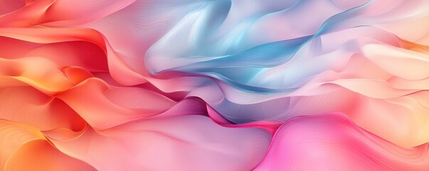 A vibrant, flowing abstract background featuring soft, swirling colors in shades of pink, blue, and orange, creating a dreamy atmosphere.